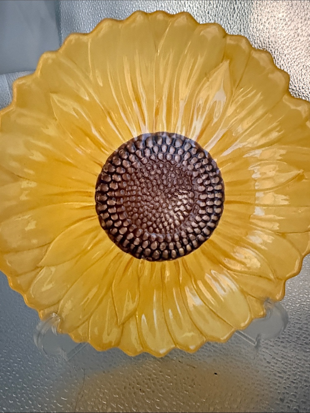 Vintage Pier 1 Sunflower Ceramic 3D Sunflower Plate